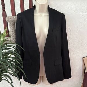 THEORY Women’s Dark Gray Fitted Open Blazer Business Casual Wear Size 4 EUC